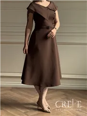 پیراهن کوتاه حلقه ای یقه پهن