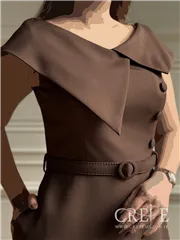 پیراهن کوتاه حلقه ای یقه پهن