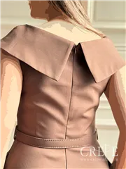 پیراهن کوتاه حلقه ای یقه پهن