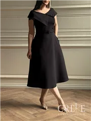 پیراهن کوتاه حلقه ای یقه پهن