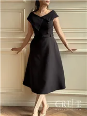 پیراهن کوتاه حلقه ای یقه پهن