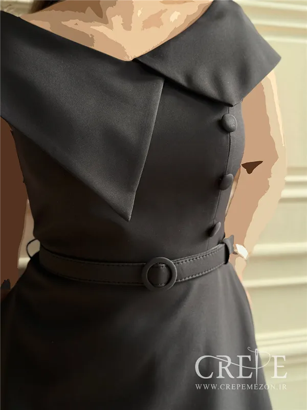 پیراهن کوتاه حلقه ای یقه پهن