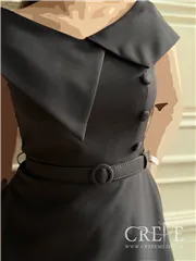 پیراهن کوتاه حلقه ای یقه پهن