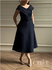 پیراهن کوتاه حلقه ای یقه پهن