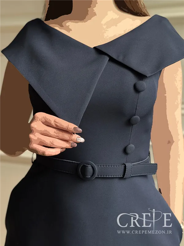 پیراهن کوتاه حلقه ای یقه پهن