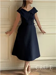 پیراهن کوتاه حلقه ای یقه پهن