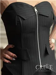 تاپ دکلته پشت بنددار