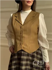 ست سه تیکه جلیقه دامن کشمیر