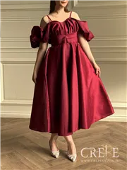 پیراهن آستین پفی پشت بندی