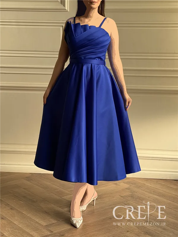 پیراهن کوتاه صدفی ساتن آمریکایی