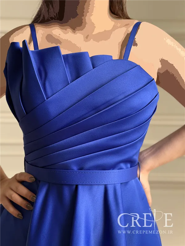 پیراهن کوتاه صدفی ساتن آمریکایی