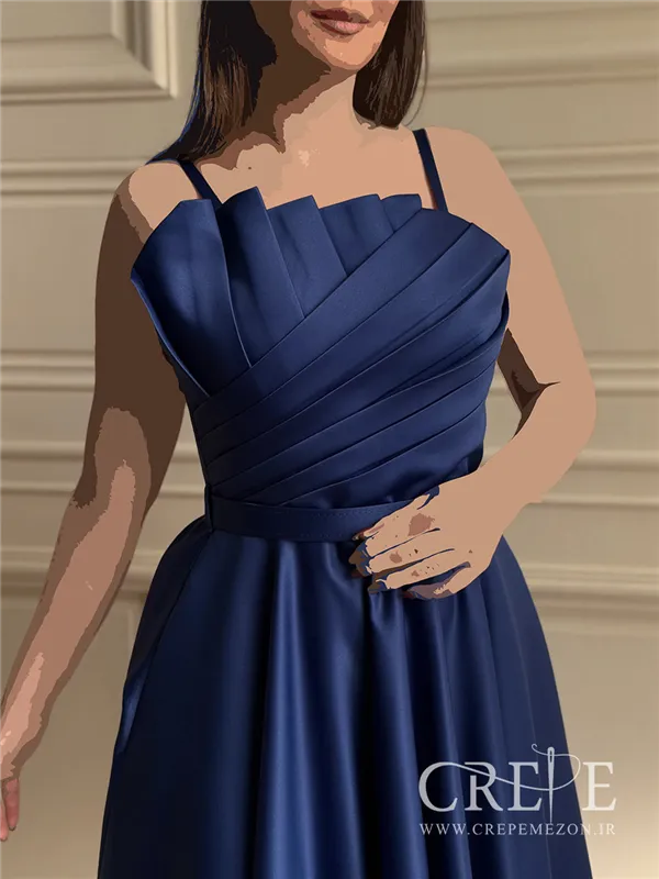 پیراهن کوتاه صدفی ساتن آمریکایی