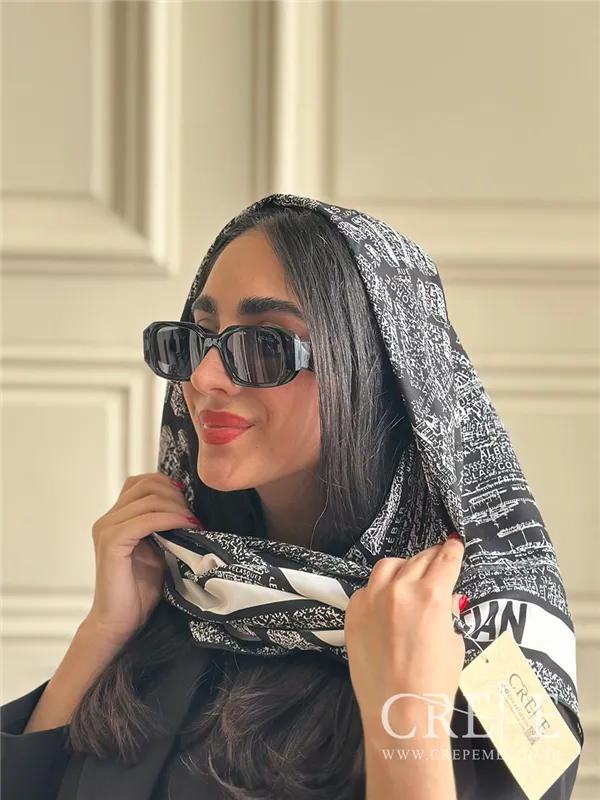 روسری طرح نقشه قواره 90