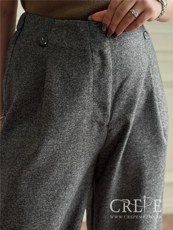 شلوار نیمبگ پشت کش پیله دار قد 107