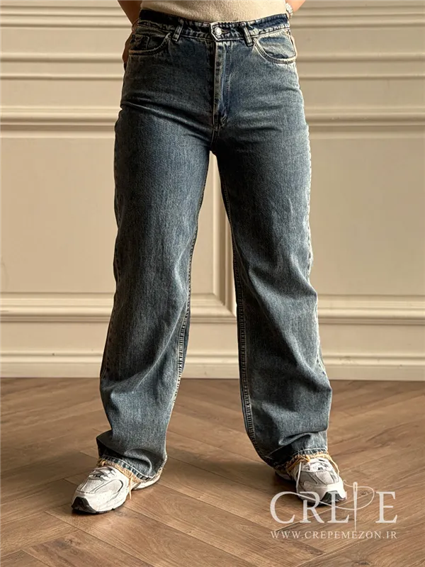 جین نیم بگ سایز بزرگ کمر کش قد 108