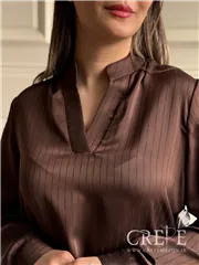 شومیز ساتن کوک قاپکدار