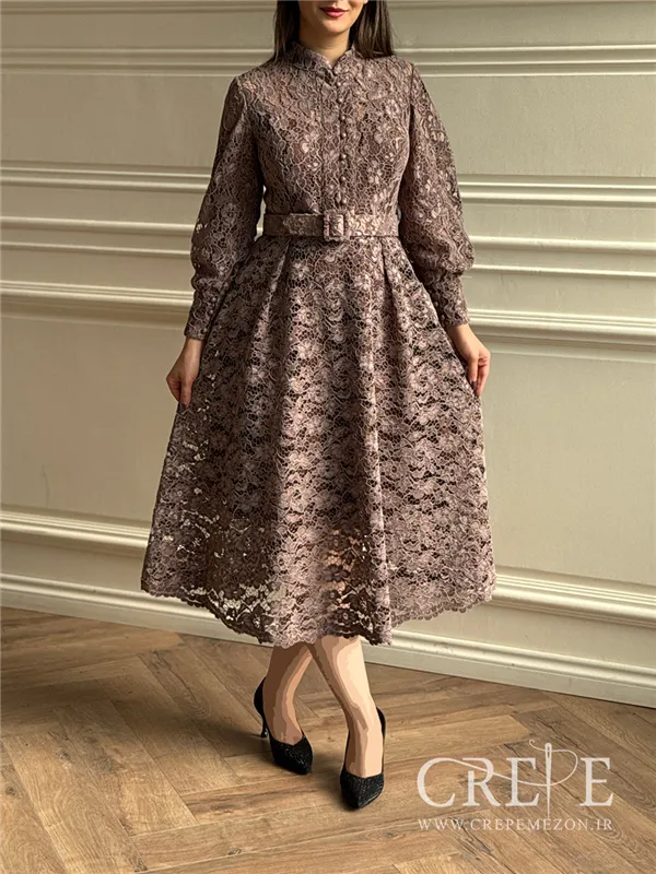 پیراهن گیپور جلو دکمه