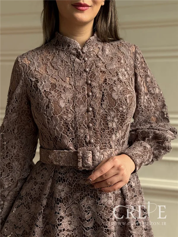 پیراهن گیپور جلو دکمه