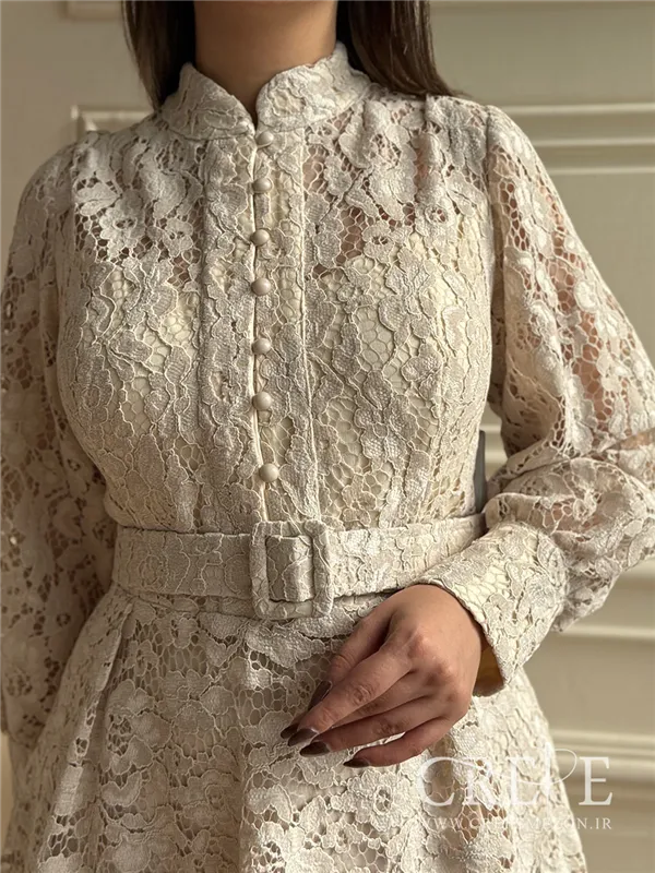 پیراهن گیپور جلو دکمه