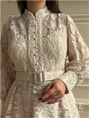 پیراهن گیپور جلو دکمه