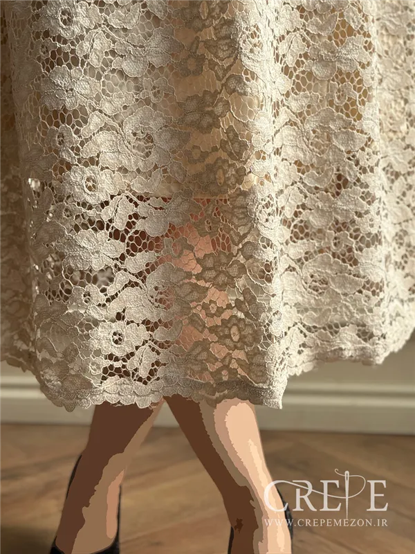 پیراهن گیپور جلو دکمه