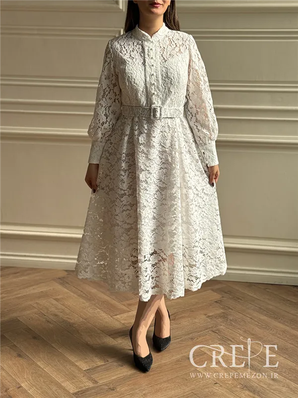 پیراهن گیپور جلو دکمه