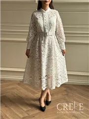 پیراهن گیپور جلو دکمه