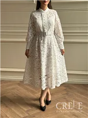 پیراهن گیپور جلو دکمه