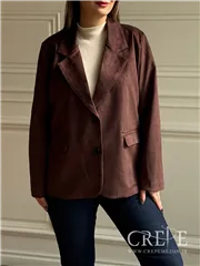 کت یقه انگلیسی جیر دو دکمه 