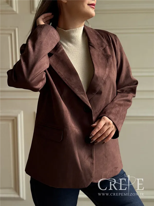 کت یقه انگلیسی جیر دو دکمه 