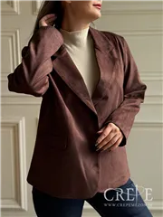 کت یقه انگلیسی جیر دو دکمه 