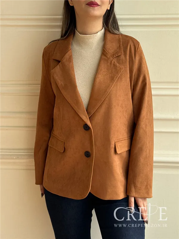 کت یقه انگلیسی جیر دو دکمه 