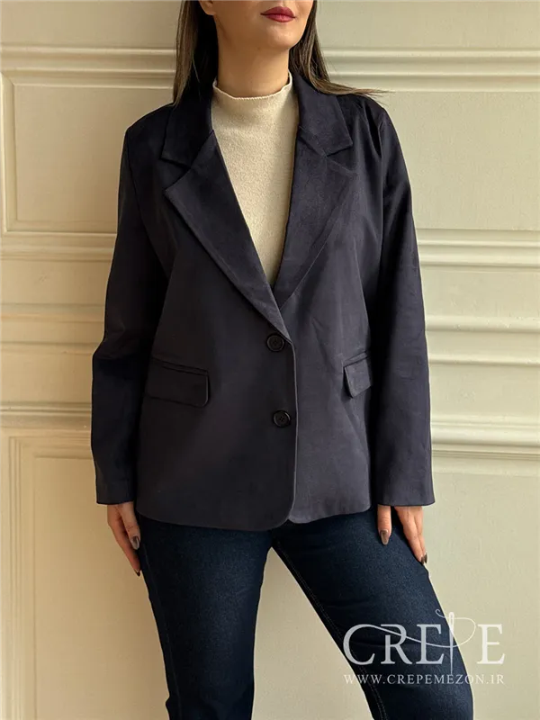 کت یقه انگلیسی جیر دو دکمه 