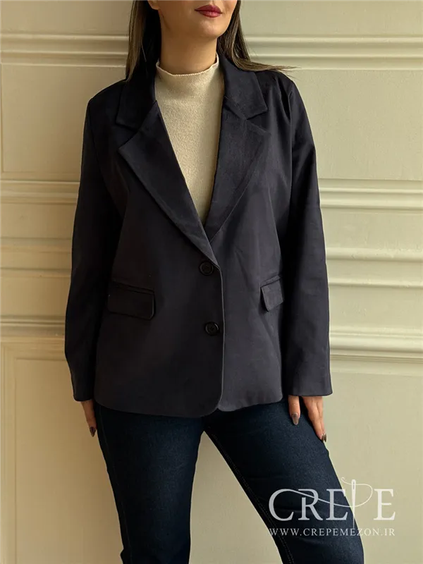 کت یقه انگلیسی جیر دو دکمه 