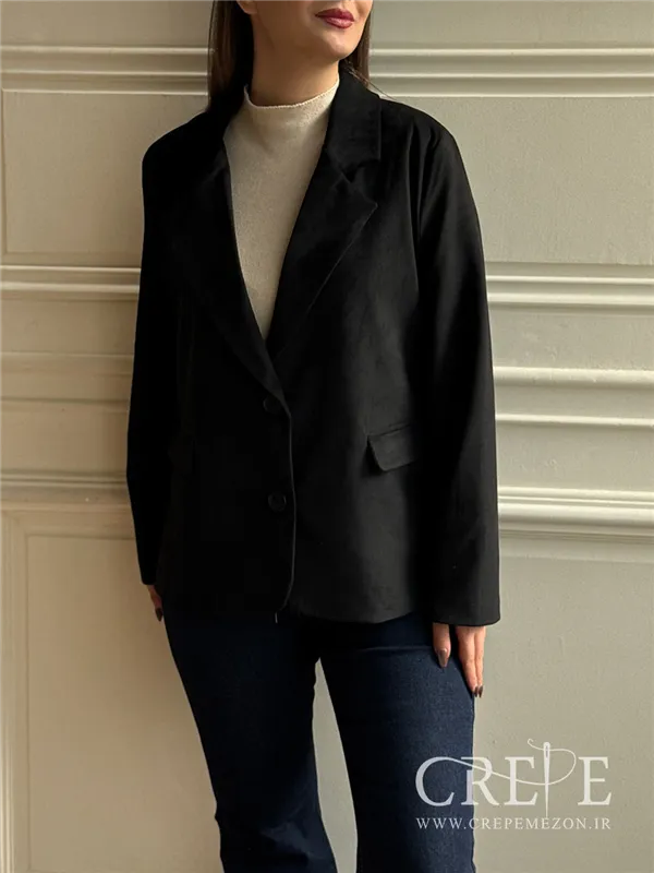 کت یقه انگلیسی جیر دو دکمه