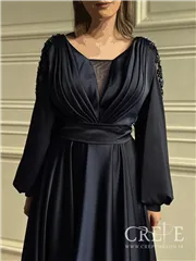 ماکسی ساتن آستین تور سنگ دوزی