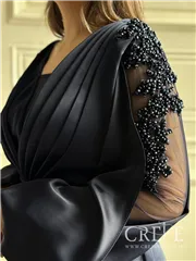 ماکسی ساتن آستین تور سنگ دوزی