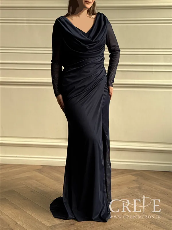 ماکسی آستین تور نگینی یقه شل