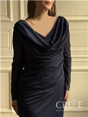 ماکسی آستین تور نگینی یقه شل