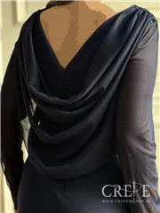 ماکسی آستین تور نگینی یقه شل