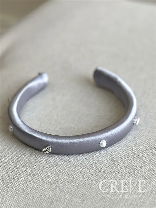 تل ساتن با نگین و مروارید