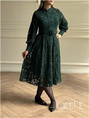 پیراهن گیپور جلو دکمه