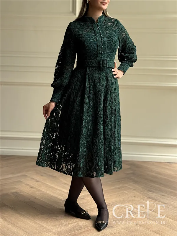 پیراهن گیپور جلو دکمه