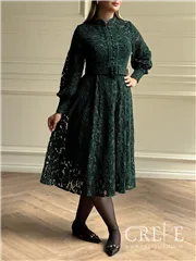 پیراهن گیپور جلو دکمه