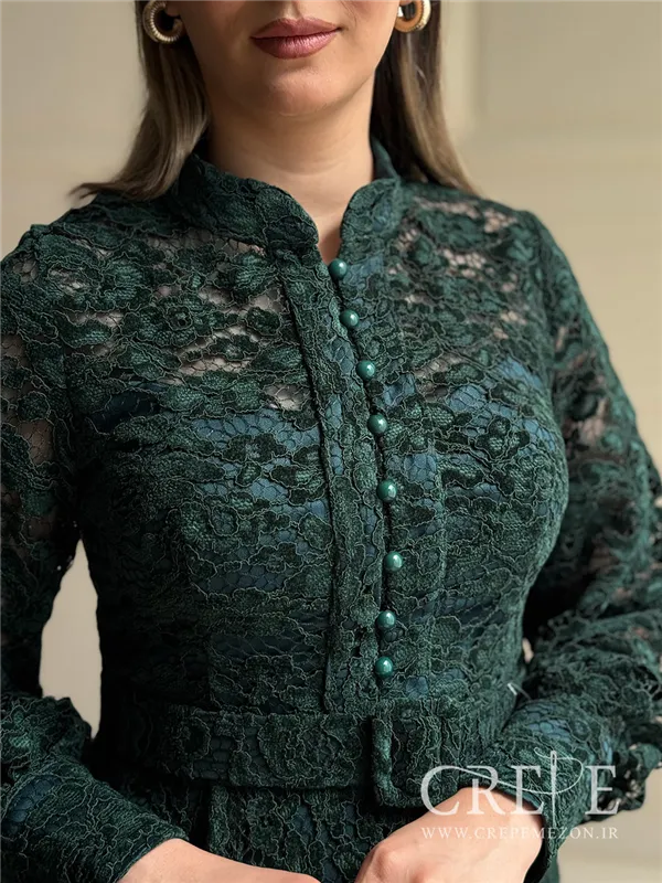 پیراهن گیپور جلو دکمه