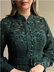 پیراهن گیپور جلو دکمه