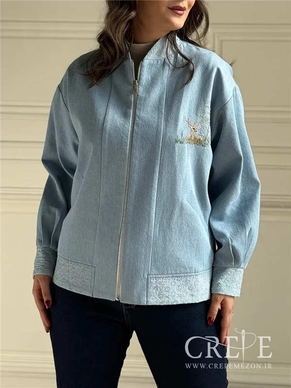 بامبر جین گلدوزی آهو