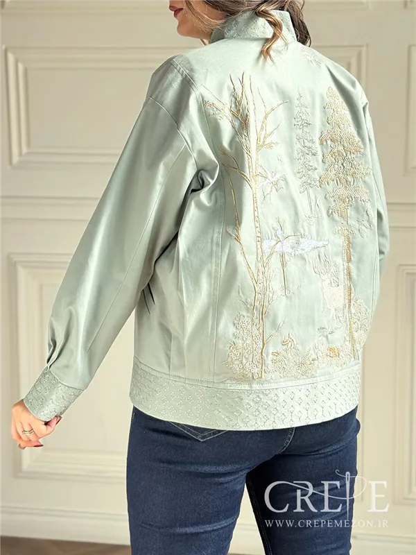 بامبر کتان گلدوزی آهو