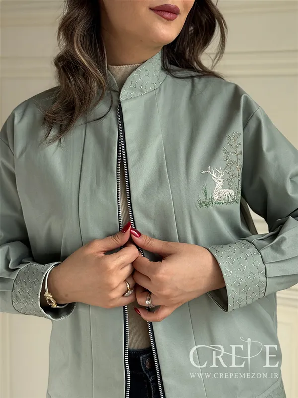 بامبر کتان گلدوزی آهو