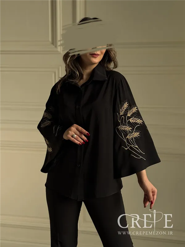 شومیز گلدوزی کرپ اندونزی